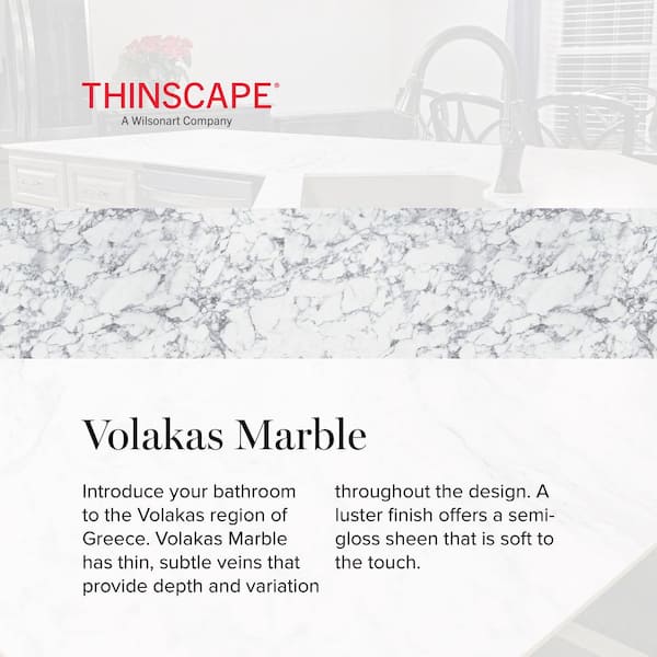 6 ft. L x 25 in. D Engineered Composite Countertop in Volakas Marble with Satin Finish