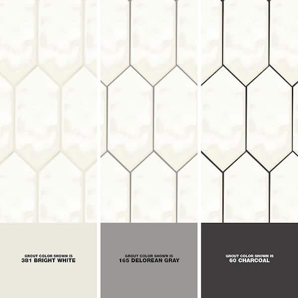 LuxeCraft White 11 in. x 12 in. Glazed Ceramic Picket Mosaic Tile (8.76 sq. ft./Case)