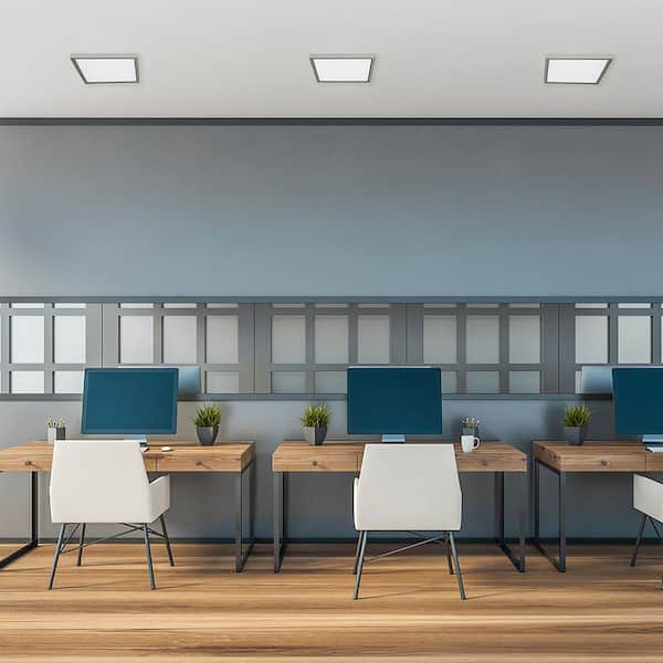 EdgeSquare 6 in. 15-Watt Satin Nickel Integrated LED Flush Mount