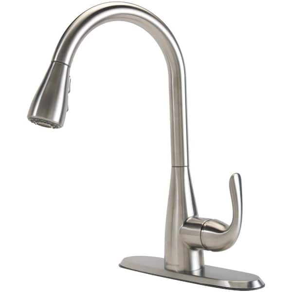 Carla Single-Handle Pull-Down Sprayer Kitchen Faucet in Stainless Steel