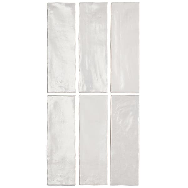 Amagansett Gin White 2 in. x 8 in. Mixed Finish Ceramic Subway Wall Tile (5.38 sq. ft. / case)