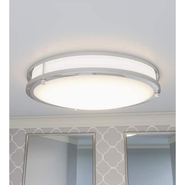 Euclid 24 in. Brushed Nickel LED Semi-Flush Mount