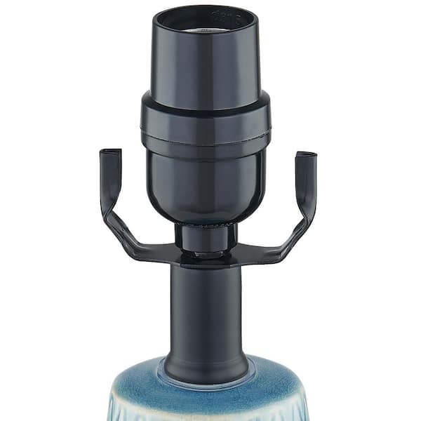 Gavivi 22 in. H Blue Ceremic Table Lamp Set with 2 USB Ports (Set of 2)