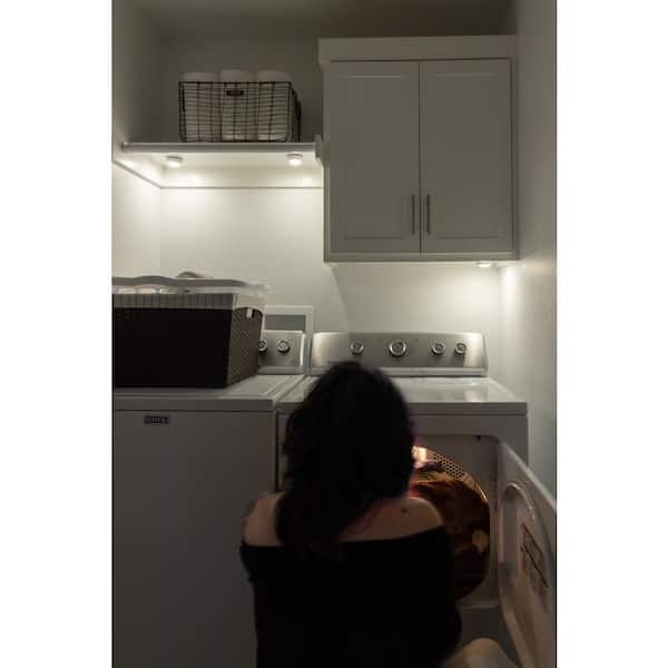 Battery Operated LED Under Cabinet Puck Lights with Remote (6-Pack)