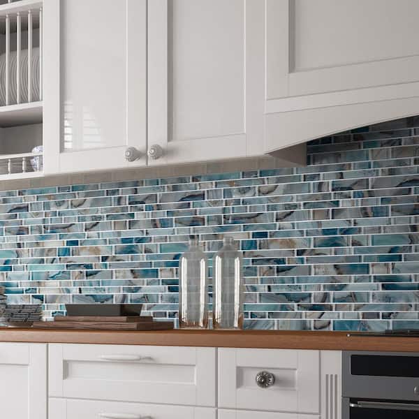 Night Sky Interlocking 11.81 in. x 11.81 in. x 8mm Glass Mesh-Mounted Mosaic Tile (9.7 sq. ft. / case)