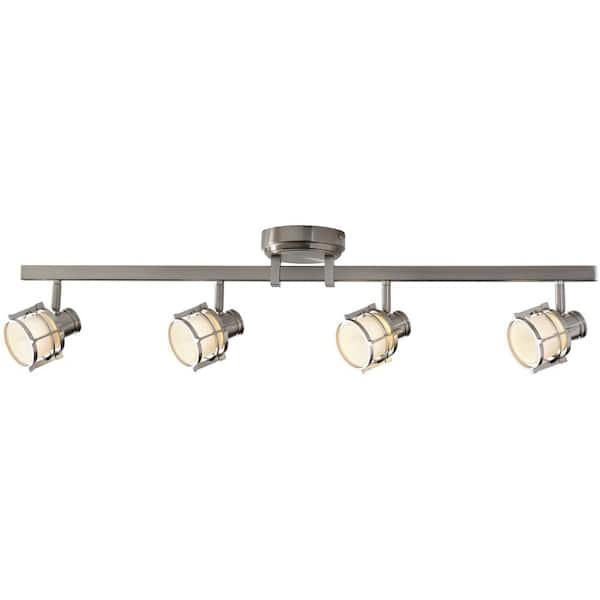 4-Light Pewter Integrated LED Track Lighting Fixture