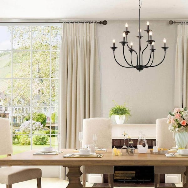 Modern Farmhouse Black Large Island Chandelier 30