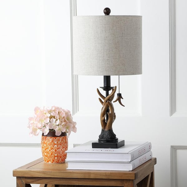 Gaston 20.5 in. Brown Resin Mini Table Lamp