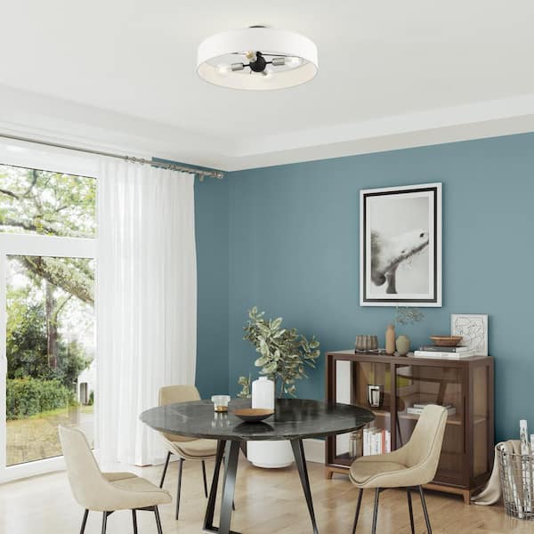 Venlo 4 Light Black with Brushed Nickel Accents Semi Flush Mount