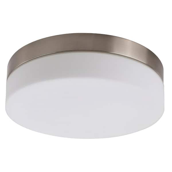 11.25 in. 1-Light Brushed Nickel LED Flush Mount