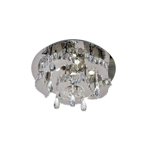 Cascata LED Flush Mount With Chrome Finish