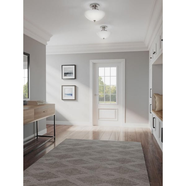 Laird Collection 2-Light Brushed Nickel Semi-Flush Mount