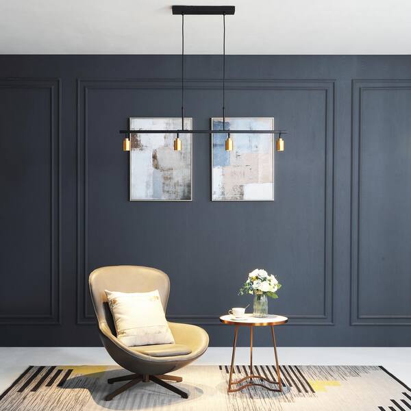 7-Watt 3000K 4-Bulb 1960 Lumens Gold Spot Light Hanging LED Fixed Track Pendant Light