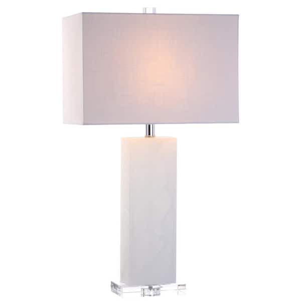 Tiggie 27 in. H White Alabaster Table Lamp
