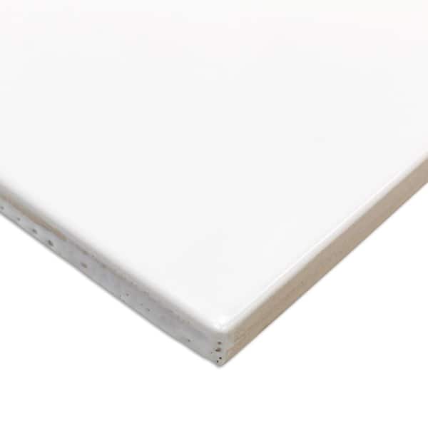 Pier White 4 in. x 12 in. 6 mm Polished Ceramic Subway Wall Tile (33-Piece) (10.76 sq. ft./Box)