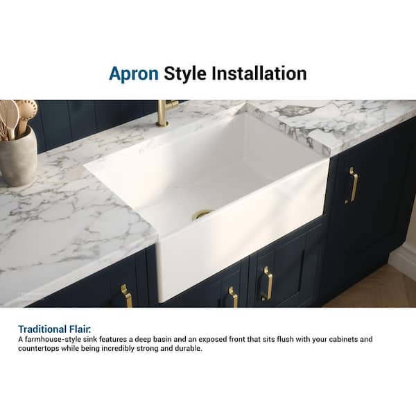 Fine Fireclay 33 in. Farmhouse/Apron-Front Double Bowl Fireclay Kitchen Sink with Bottom Grids