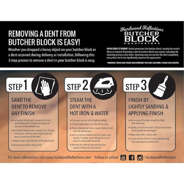 6 ft. L x 39 in. D Unfinished Birch Solid Wood Butcher Block Island Countertop With Eased Edge