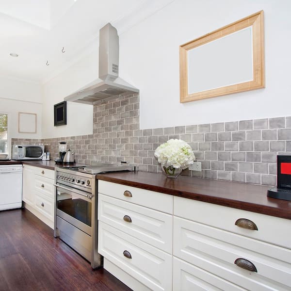 Gris Rustico 3 in. x 6 in. Glossy Textured Ceramic Wall Tile (5.38 sq. ft./Case)