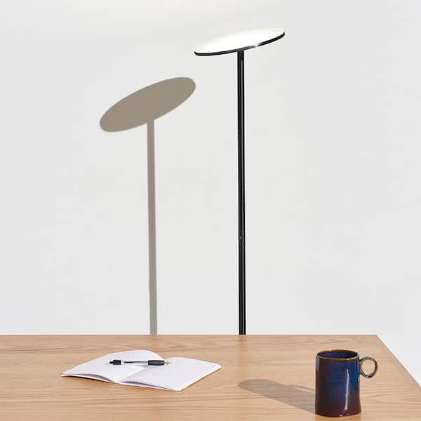 Sky Colors 69 in. Black App Controlled Color Changing Torchiere LED Floor Lamp