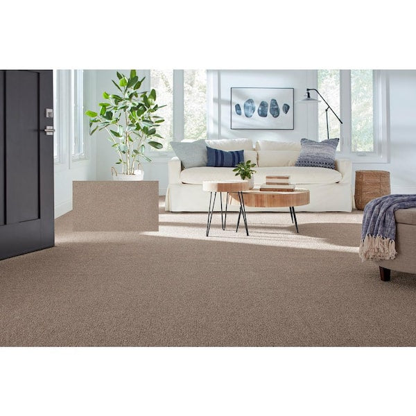 Northern Hills I Cabin Beige 39 oz. Blend Texture Installed Carpet