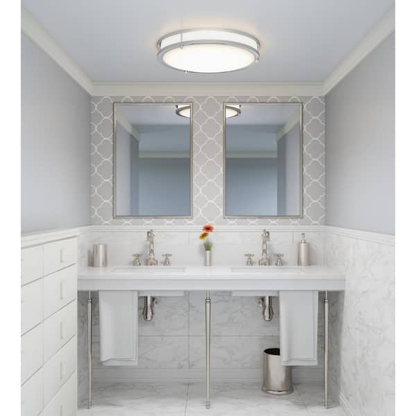 Euclid 24 in. Brushed Nickel LED Semi-Flush Mount