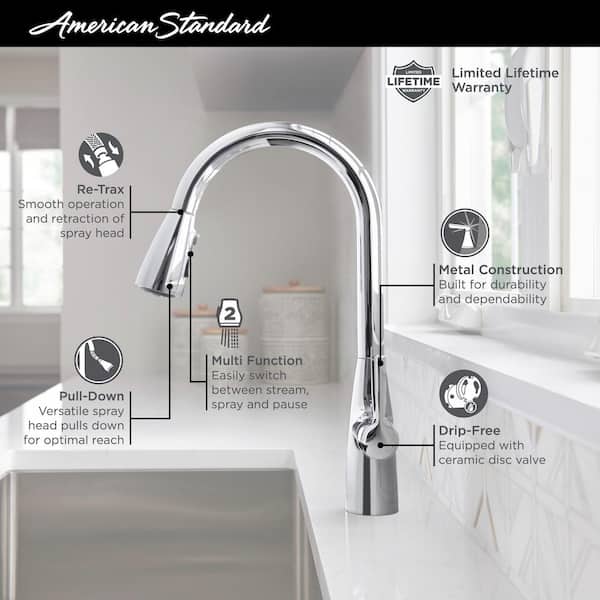 Fairbury 2S Single-Handle Pull-Down Sprayer Kitchen Faucet in Stainless Steel
