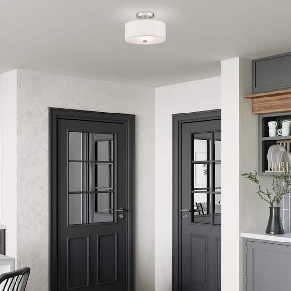 Mercury 2 Light Brushed Nickel Flush Mount