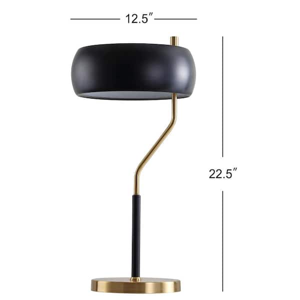 Oskar 22.5 in. Moody Metal LED Desk Lamp, Black/Brass Gold