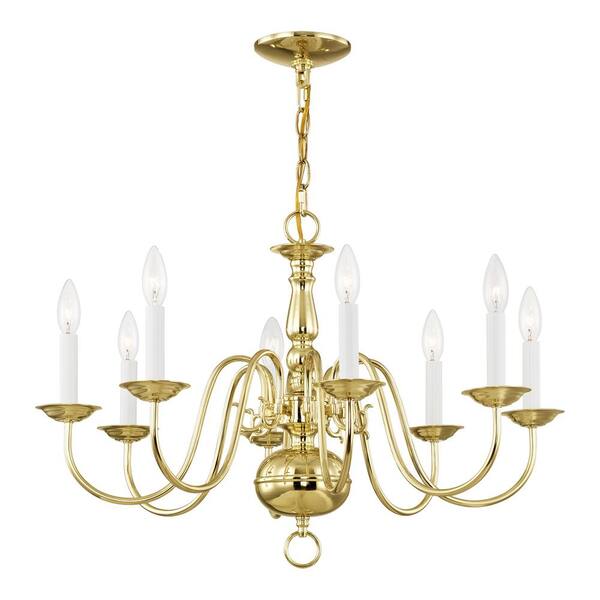 Williamsburgh 8-Light Polished Brass Chandelier