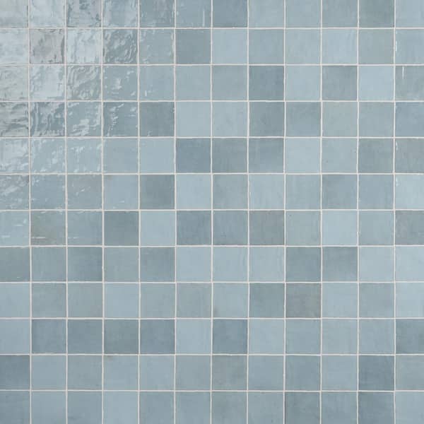Kingston Sky Blue 4 in. x 4 in. Glazed Ceramic Wall Tile (5.38 sq. ft./case)