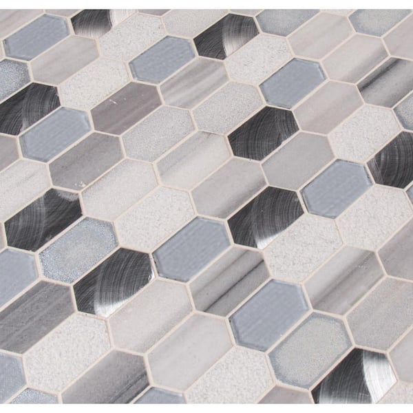 Harlow Picket 11.5 in. x 12.4 in. x 8 mm Textured Multi-Surface Mesh-Mounted Mosaic Tile (9.9 sq. ft./Case)