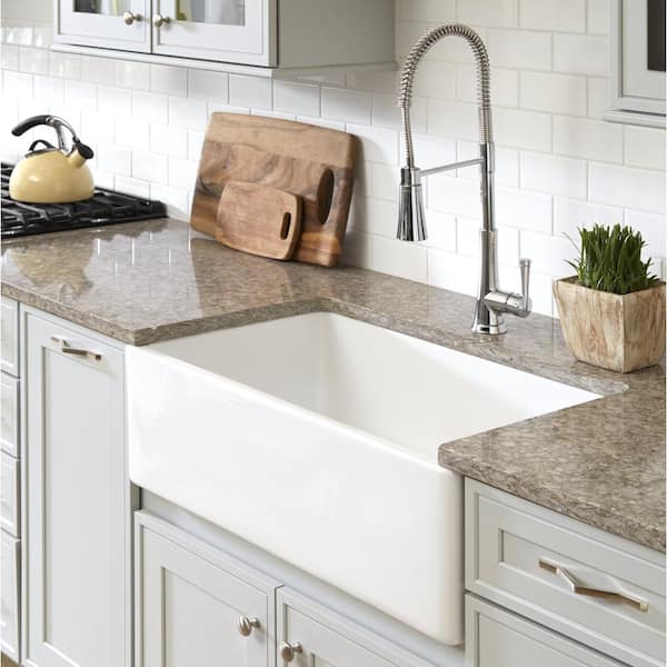 Bradstreet II 30 in. Undermount Farmhouse Single Bowl Crisp White Fireclay Kitchen Sink