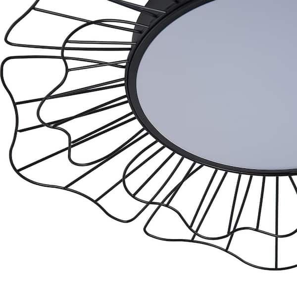 23.22 in. 1-Light Modern Black 24-Watt LED Flush Mount Dimmable Close to Ceiling Light Fixture