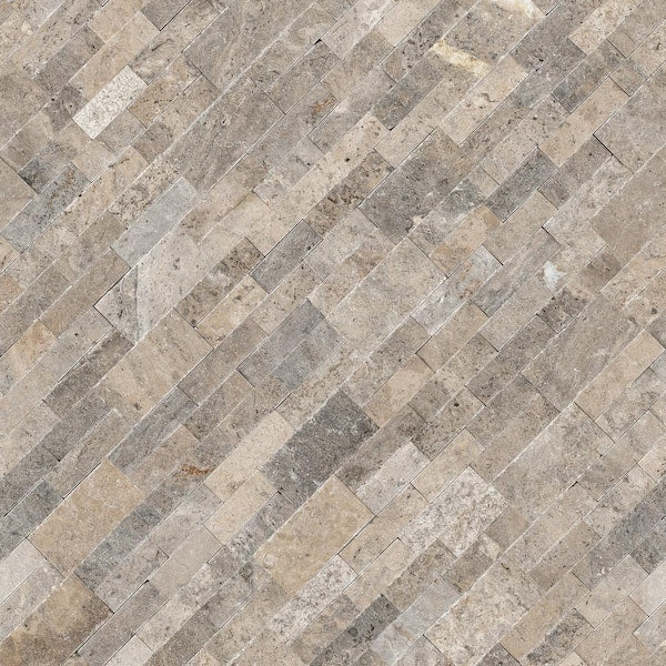 Trevi Gray Ledger Panel 6 in. x 24 in. Natural Travertine Wall Tile (6 sq. ft./Case)