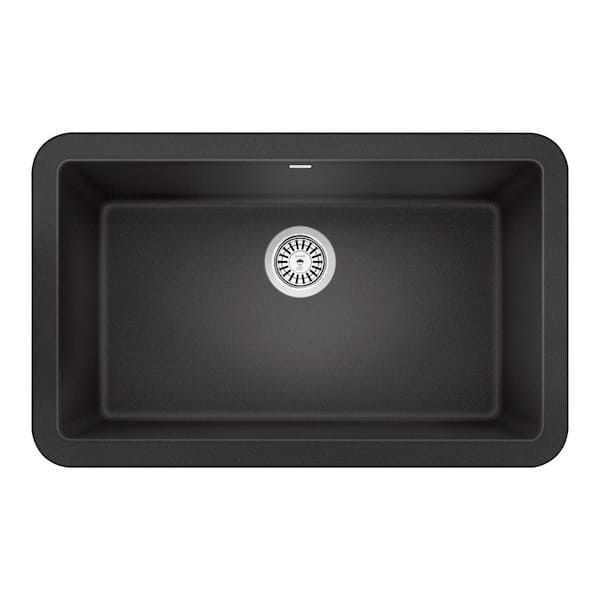 IKON Silgranit 30 in. Single Bowl Anthracite Granite Composite Farmhouse Apron Front Kitchen Sink