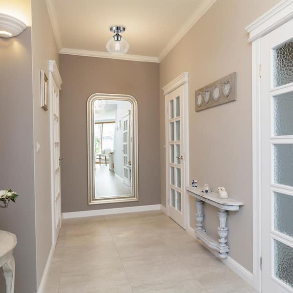 Harrow 1-Light Chrome Semi-Flush Mount Ceiling Light with Clear Glass Shade