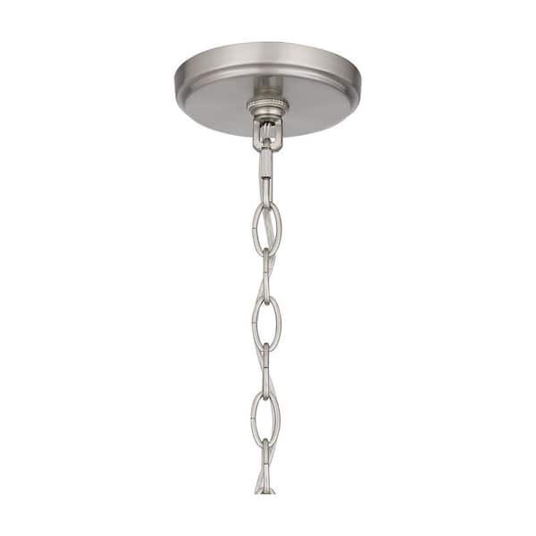 Gemini 3-Light Brushed Nickel Pendant with Clear Glass Shade