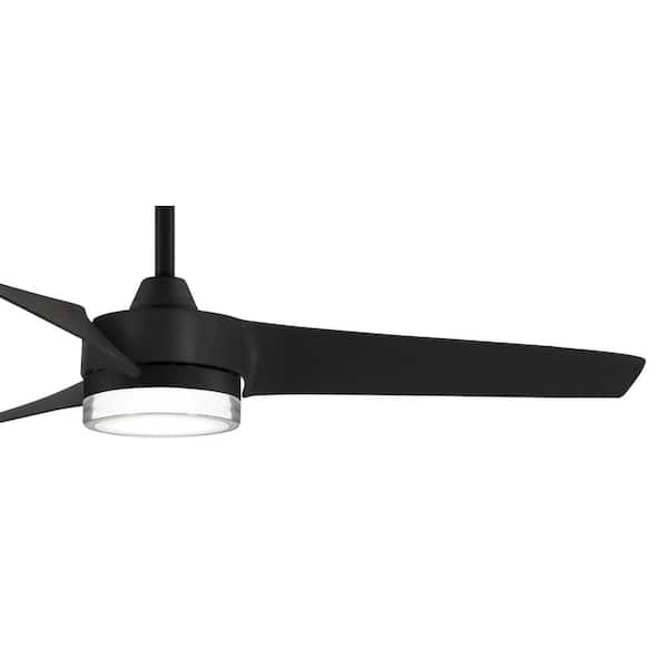 Veer 56 in. LED Indoor Black Ceiling Fan with Remote Control