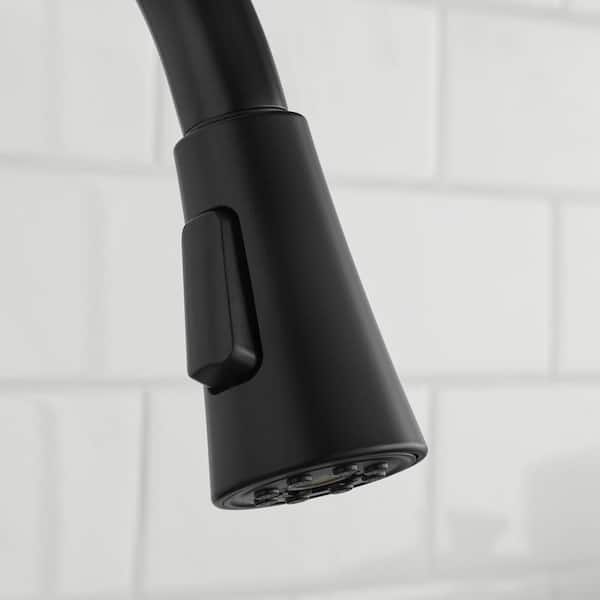 McKenna Single-Handle Pull-Down Sprayer Kitchen Faucet in Matte Black with TurboSpray and FastMount