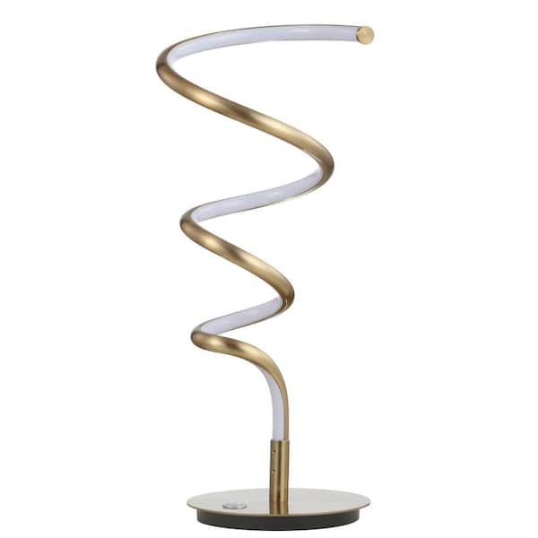 Scribble 19.75 in. Gold Modern Dimmable Metal Integrated LED Table Lamp