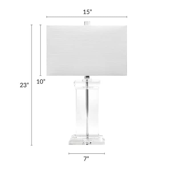 Toledo 25 in. Clear Glam Table Lamp, Dimmable