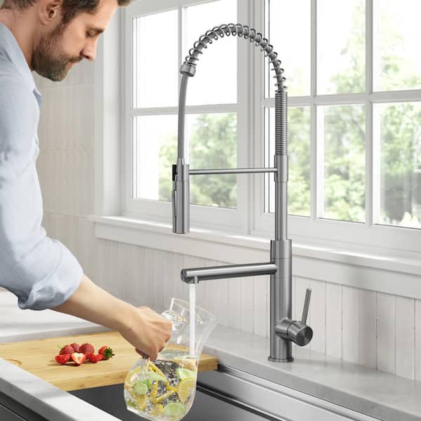 Artec Pro Pull-Down Single Handle Kitchen Faucet with Pot Filler in Spot Free Stainless Steel