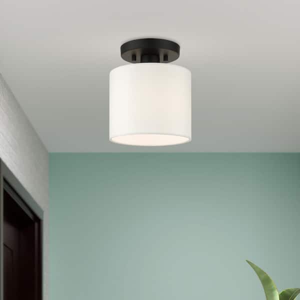 Mercury 1 Light Black Semi Flush Mount