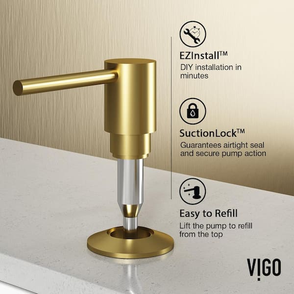 Bolton Kitchen Soap Dispenser in Matte Brushed Gold