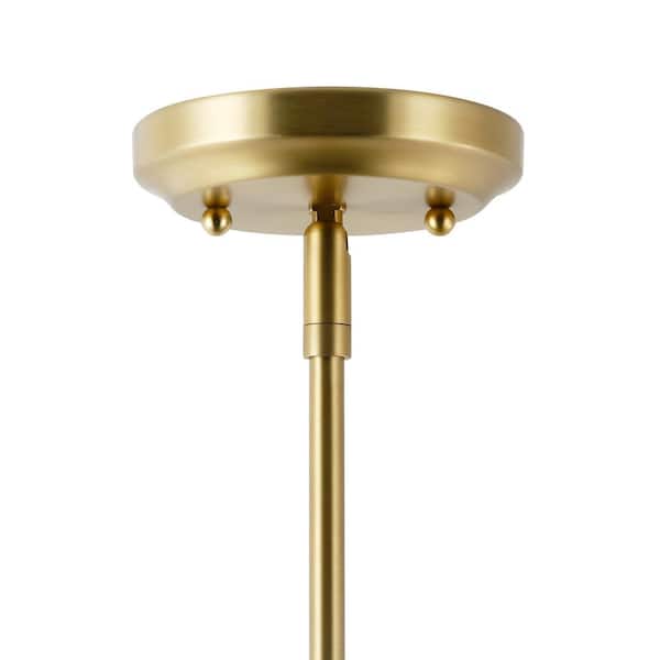 Sienna 1-Light Brushed Brass/Clear Pendant with Glass Shade