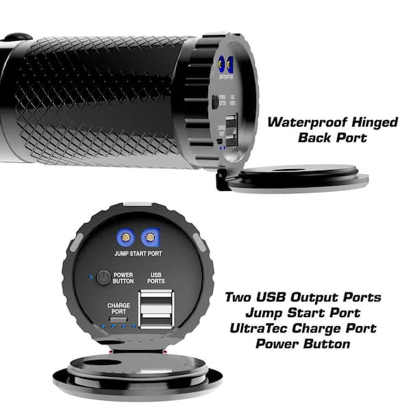 8000 Lumen Rechargeable Flashlight with 10000 mAH Jump Starter and Power Bank