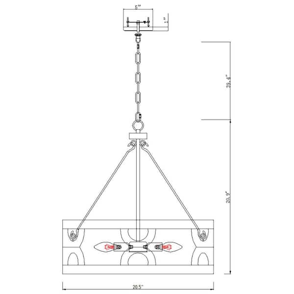 Farmhouse 3-Light Distressed White Wood Drum Chandelier Dining Room Pendant Lighting