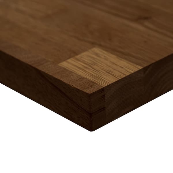 6 ft. L x 25 in. D x 1.5 in. T Finished Hevea Butcher Block Standard Countertop in Brown With Eased Edge