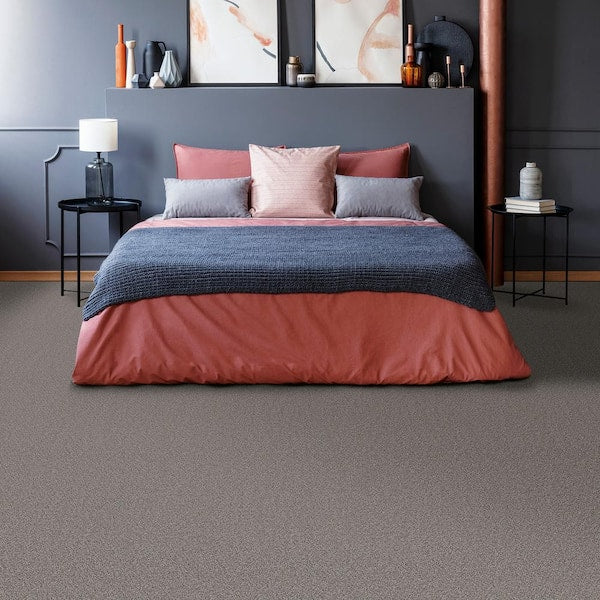 Sussex - Kindle - Gray 12 ft. Wide x Cut to Length 40 oz. SD Polyester Texture Carpet