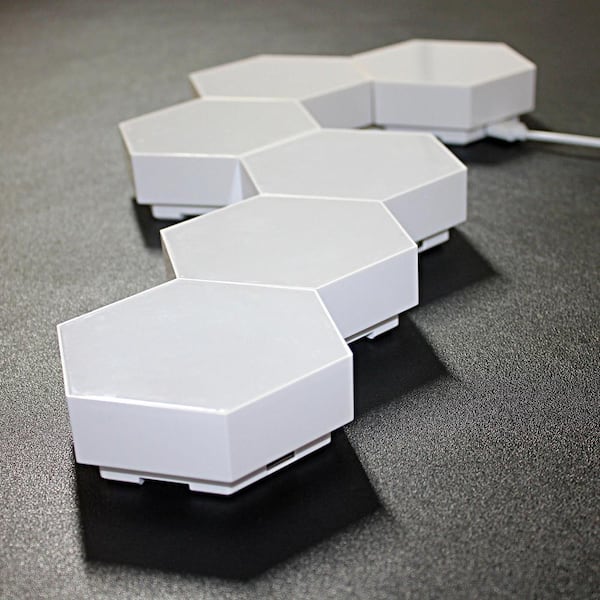 3.5 in. x 4 in. RGB Dimmable 120 Lumens Wall Lights with Remote; Dual Control 6 Hexagonal LED Wall Panel Lights